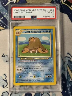 2002 Pokemon Neo Destiny Light Piloswine #26 PSA 10 GEM MINT - Image 1
