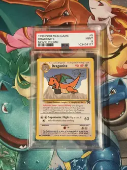 1999 Pokemon WB First Movie Black Star Promo #5 Dragonite PSA 9 - Image 1