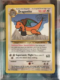 1999 Pokemon WB First Movie Black Star Promo #5 Dragonite PSA 9 - Image 3