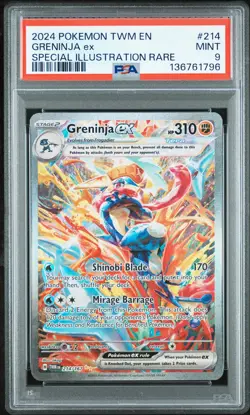 2024 POKEMON TWM EN-TWILIGHT MASQUERADE #214 GRENINJA EX PSA 9 - Image 1