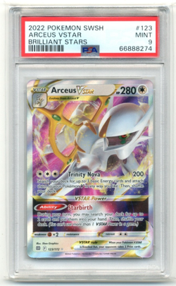 2022 Pokemon Brilliant Stars Full Art Arceus VStar 123/172 PSA 9 - Image 1