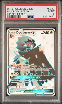 PSA 9 2019 Pokemon Sun & Moon Decidueye GX #SV47 Full Art Hidden Fates - Image 1