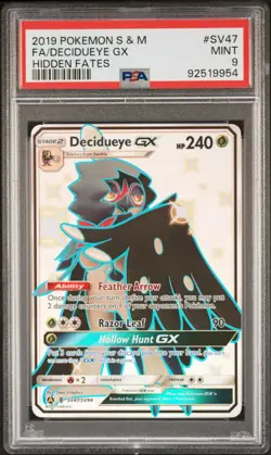 PSA 9 2019 Pokemon Sun & Moon Decidueye GX #SV47 Full Art Hidden Fates - Image 3