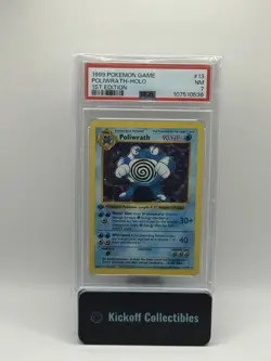 1999 POKEMON BASE SET 1ST EDITION #13 POLIWRATH-HOLO PSA 7 - Image 1
