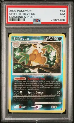 Pokemon PSA 7 Shiftry 14/130 Diamond & Pearl Reverse Holo 2007 - Image 1