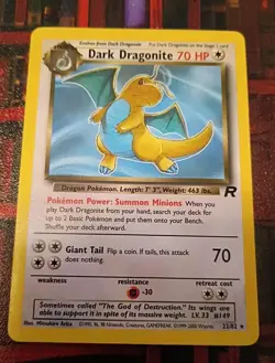 POKEMON TCG DARK DRAGONITE #22/82 RARE NON HOLO UNGRADED EXCELLENT CONDITION - Image 2