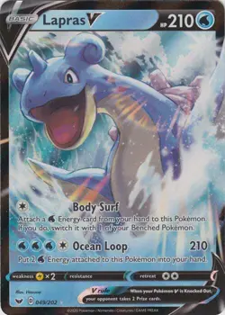 Pokemon - Lapras V - 049/202 - Sword and Shield - Ultra Rare - Near Mint - Image 1