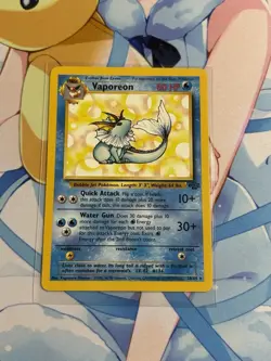 Pokemon TCG: Vaporeon 28/64 Jungle Reg Unlimited WOTC LP - Image 1