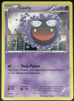 Pokemon TCG Gastly Black Star Promo Cosmos Holo XY132 LP+ - Image 1