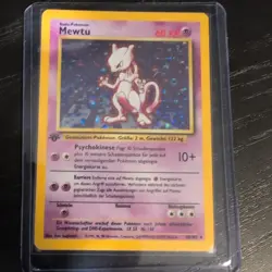Mewtu Mewtwo Holo 10/102, 1st Edition German Base Set, 1999 WOTC Pokemon, LP/NM - Image 1