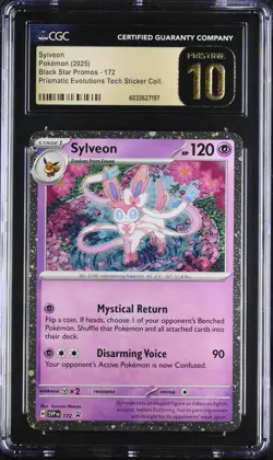 CGC 10 PRISTINE Sylveon 172 Prismatic Black Star Promo Cosmos Holo Pokemon - Image 1