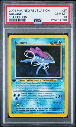 2001 POKEMON NEO REVELATION 1ST ED #27 SUICUNE PSA 10 - Image 1