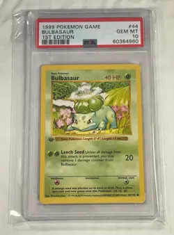 1999 POKEMON BASE SET 1ST EDITION BULBASAUR #44 PSA 10. - Image 1