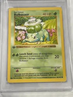 1999 POKEMON BASE SET 1ST EDITION BULBASAUR #44 PSA 10. - Image 2