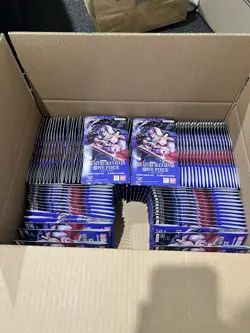 95 x One Piece OP14 - THE AZURE SEA’S SEVEN - Sleeved Blister Booster Packs Lot - Image 1