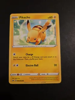 Pikachu 065/202 Sword & Shield Pokemon TCG trading card LP - Image 1