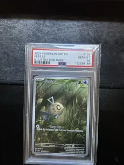 Pokemon TCG Feebas Holo Illustration Rare Card Surging Sparks 198/191 PSA 10 - Image 1