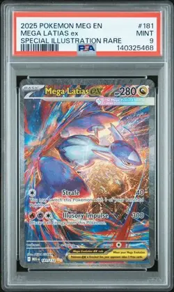 Mega Latias ex SIR 181/132 Pokemon Card Mega Evolutions PSA 9 - Image 1