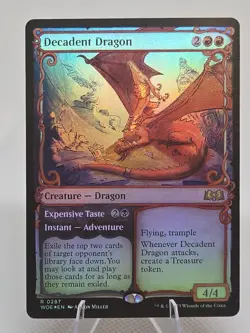 Decadent Dragon FOIL (Showcase) X1 WOE MTG Wilds of Eldraine B1 - Image 1
