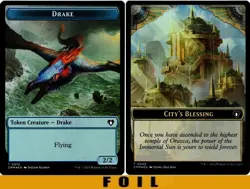 1x MTG - DRAKE \ CITY'S BLESSING TOKEN #12/49 - FOIL - Commander Masters - Image 1