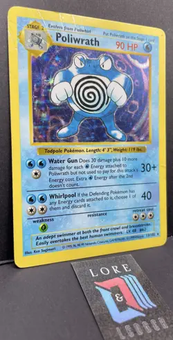 Poliwrath 13/102 Shadowless Base Set Unlimited Holo Pokemon Card HP - Image 5