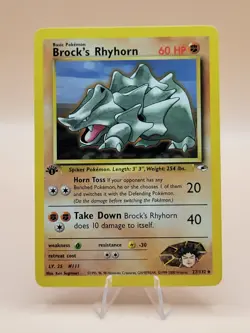Pokemon 1st Edition Gym Heroes Brock's Rhyhorn 22/132 - Image 1