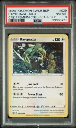 RAYQUAZA PSA 8 NM-MT 2022 Pokemon SWSH BSP Triple Blisters Pack #029 FAST SHIP - Image 1