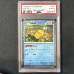 2025 Pokemon MEP Psyduck PSA 8 Black Star Promo ME Mega Evolution 7 007 New Cert - Image 1