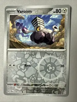 Pokemon TCG * SV Stellar Crown * 108/142 Varoom * REVERSE HOLO COMMON * FRESH PK - Image 1