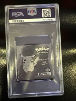 1999 Pokemon Stickers Pikachu And Ash Series 1 Bonus Prism Sticker PSA 9 - Image 2