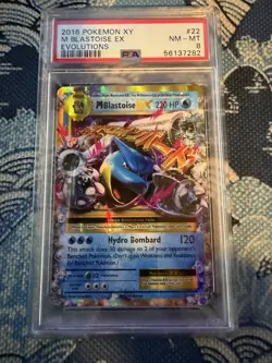 2016 Pokemon XY Evolutions Mega Blastoise Holo #22/108 PSA 8 - Image 1