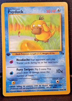 Psyduck 53/62 Fossil Regular 1st Edition Pokemon WOTC - Image 1