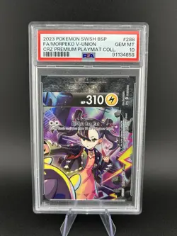 2023 Pokemon SWSH288 Marnie Morpeko V-Union Premium Playmat Collection PSA 10 - Image 1