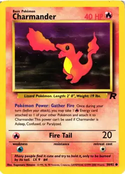 Pokemon TCG Charmander Team Rocket 50/82 Unlimited Common LP - Image 1