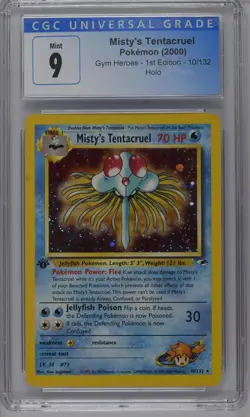 Misty's Tentacruel Pokemon 2000 Gym Heroes 1st Edition 101/32 Holo CGC 9 Mint - Image 1