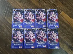 Lot of 8 One Piece OP14 - THE AZURE SEA’S SEVEN - Sleeved Blister Booster Packs - Image 1