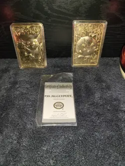 Lot of 2 Gold Burger King Cards: Pikachu w/ Case & Jigglypuff w/ COA + Balls - Image 2