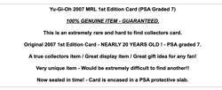 Yu-Gi-Oh 2007 Vintage PSA Graded Card MRL-E121 Yugioh 1st Edition Ed Magic Ruler - Image 2