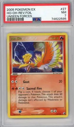PSA 7 Ho-oh 27/115 Reverse Holo Stamped Ex Unseen Forces Pokemon Card - Image 1
