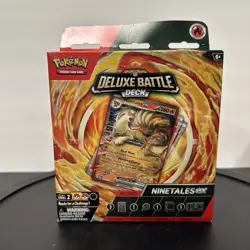 Pokemon TCG Ninetales ex Deluxe Battle Deck 60 Cards Playmat Deck Box Coin Foil - Image 1