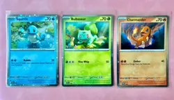 Pokemon 151 Bulbasaur Charmander Squirtle Promo Cards Cosmos Set 046 047 048 NM - Image 1
