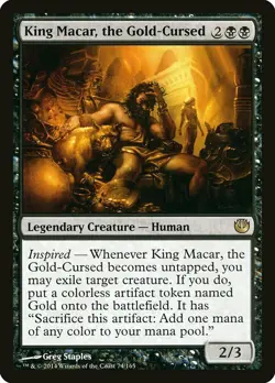 1x King Macar, The Gold Cursed - NM English MTG - Journey into Nyx - Image 1