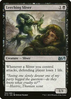 1x Leeching Sliver - NM English MTG - Magic 2015 - Image 1