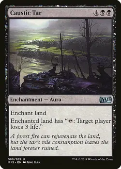 1x Caustic Tar - NM English MTG - Magic 2015 - Image 1