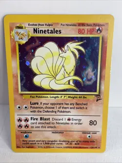 Pokemon TCG Ninetales Base Set 2 Holo Unlimited Rare Card 13/130 LP Condition - Image 1