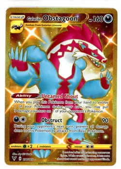 Galarian Obstagoon 198/185 Gold Secret Rare - Vivid Voltage Pokemon Card - Image 1