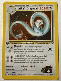 Pokemon Erika's Dragonair 1st Edition 004/132 Pokemon Gym Heroes LP 💎✨ - Image 1