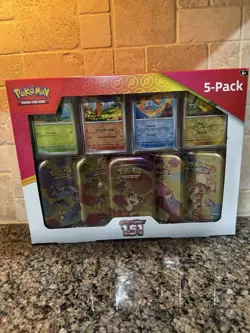 Pokemon TCG Scarlet & Violet 151 5-Pack of Mini Tins and 4 Promos Costco Bundle - Image 1