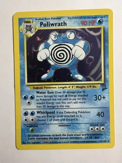 🔵 Pokemon TCG Base Set 2 POLIWRATH 15/130 Holo Rare - Image 1