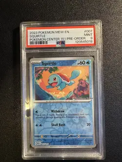 Squirtle Pokemon Center Stamped 151 Promo Reverse Holo - PSA 9 - Image 1
